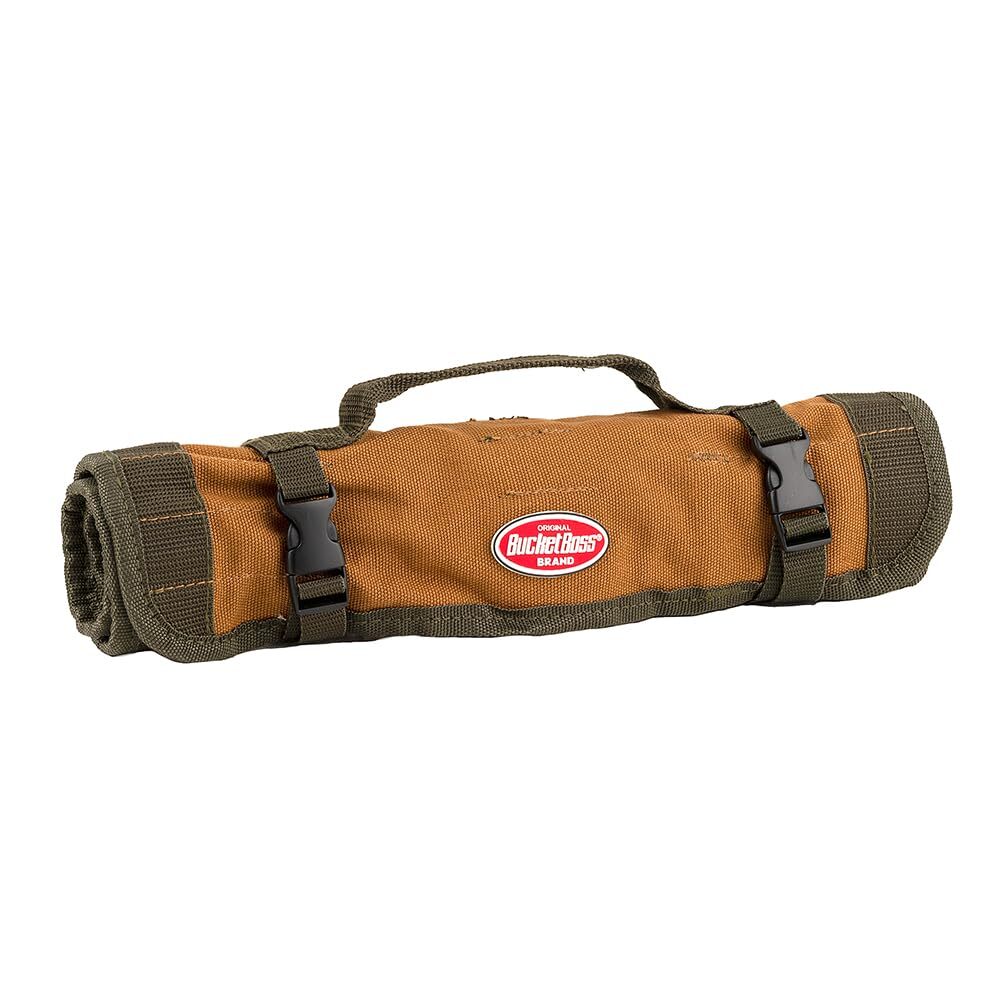 Heavy Duty Canvas Tool Roll Organizer with 25 Pockets and Quick Release Buckles