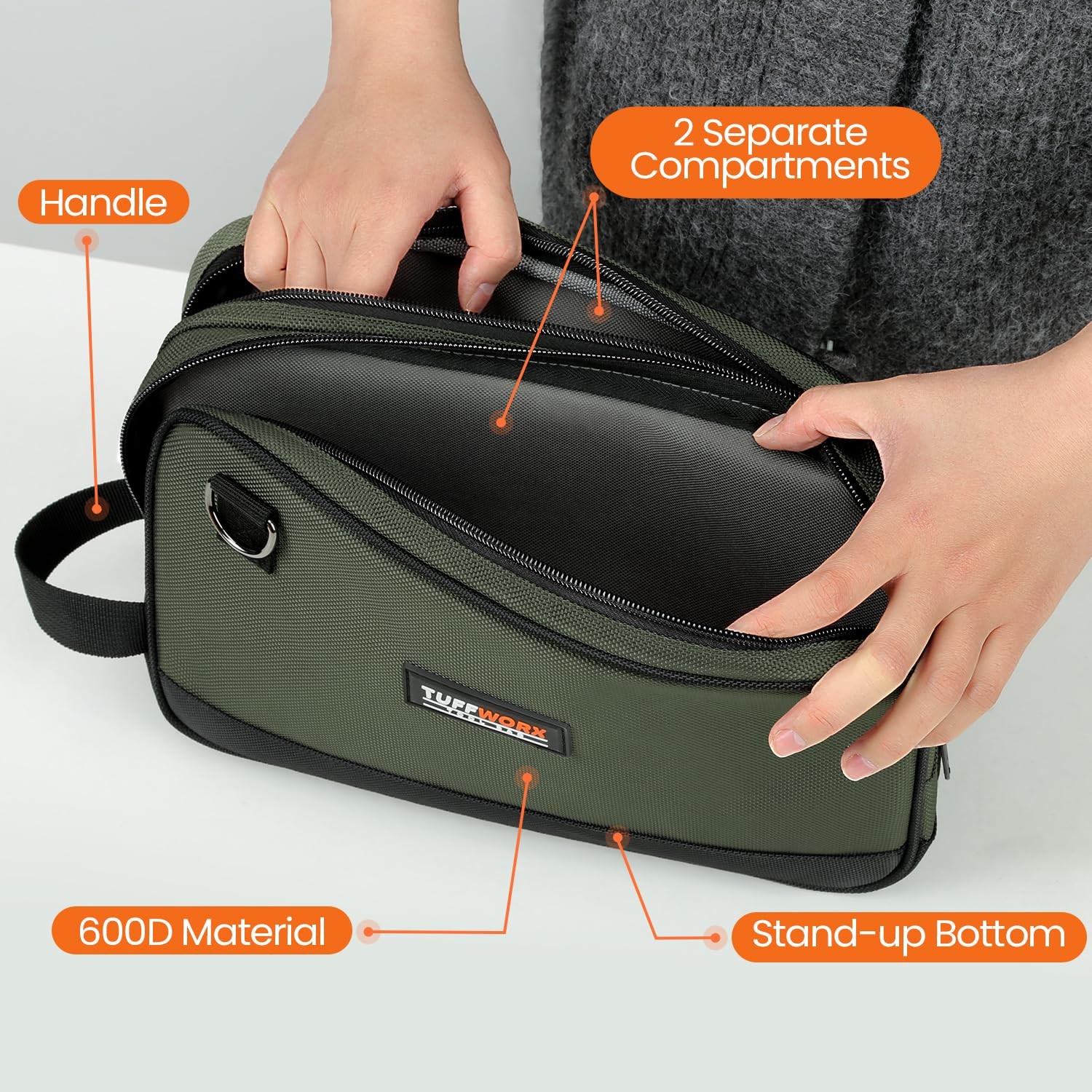 Tool Bag, 12″ Small Tool Pouch Waterproof 600D Dual Compartments Tool Organiz…