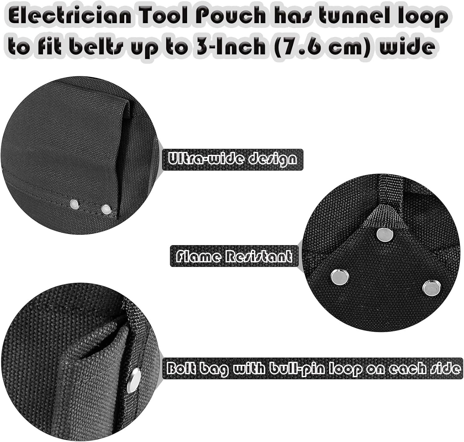 Black Water Repellent Flame retardant tool kit with replacement probe tip hole